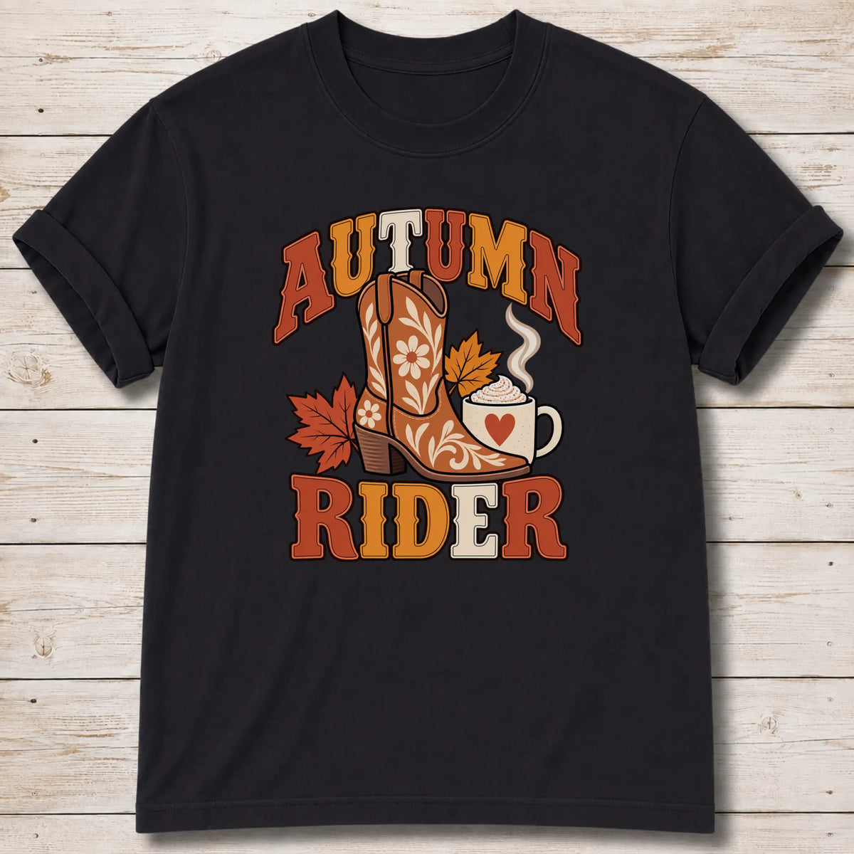 Black Autumn Rider T-Shirt