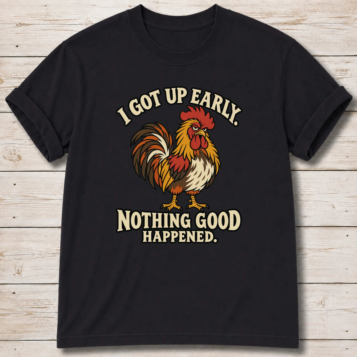 Grumpy Rooster T-Shirt - Black