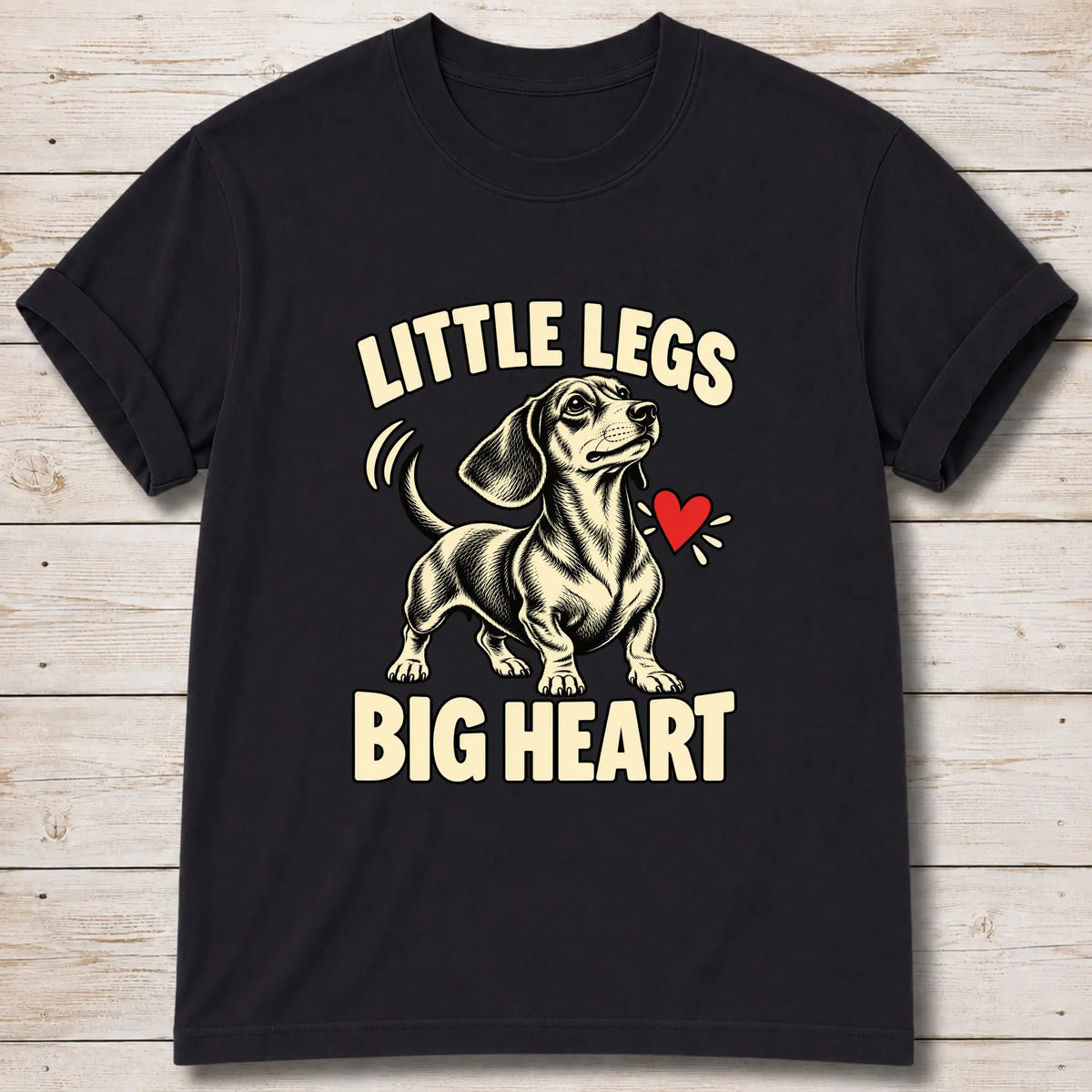 Black Little Legs Big Heart T-Shirt