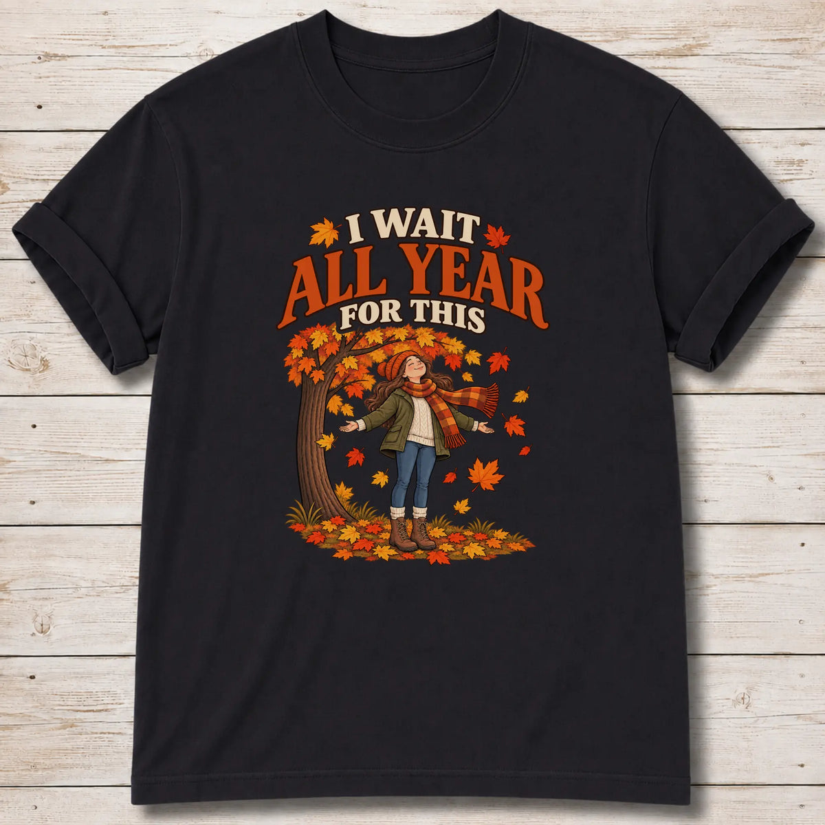 Waiting for Fall T-Shirt - Black