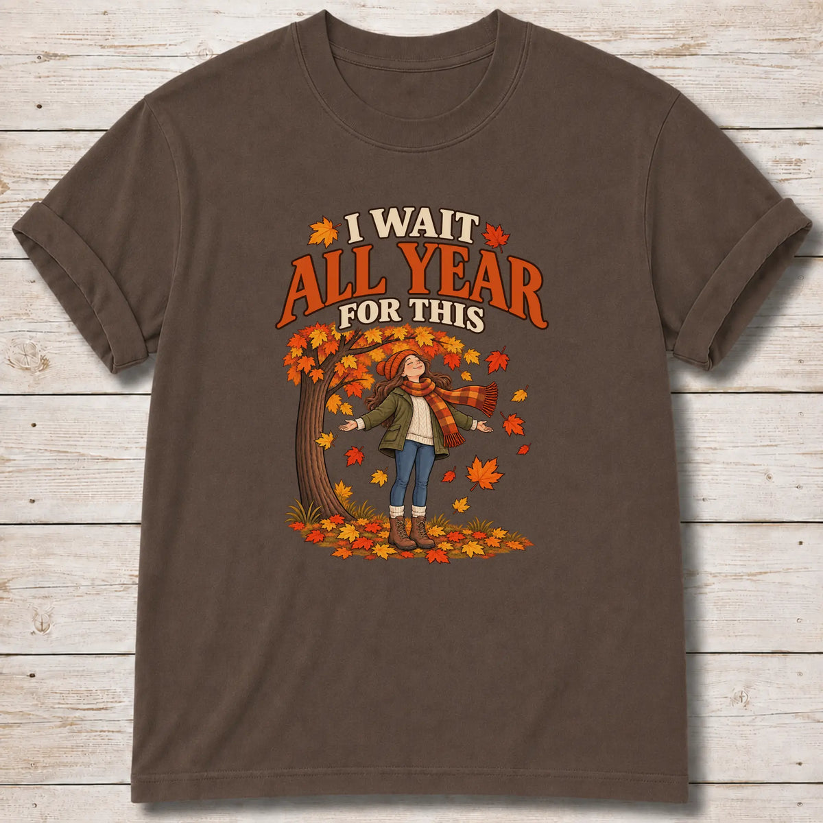 Waiting for Fall T-Shirt - Espresso