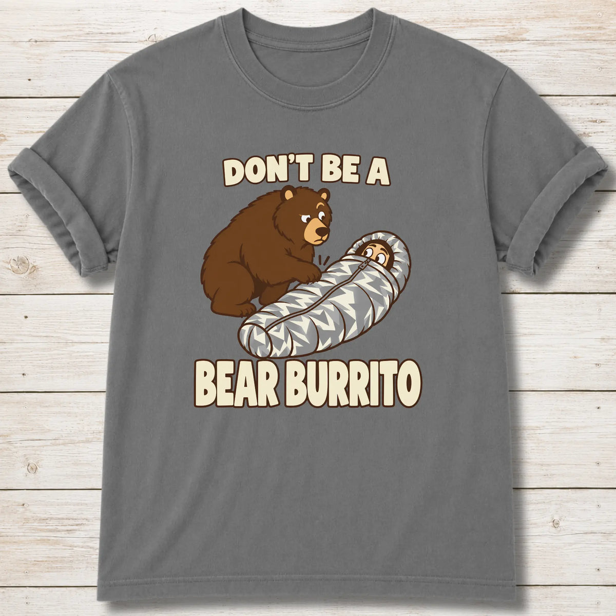 Bear Burrito T-Shirt - Grey
