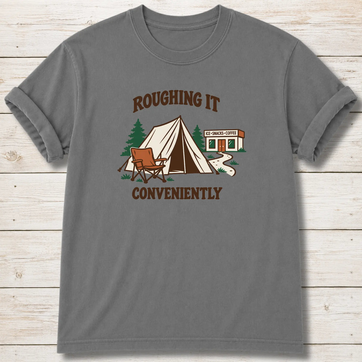Roughing It T-Shirt - Grey