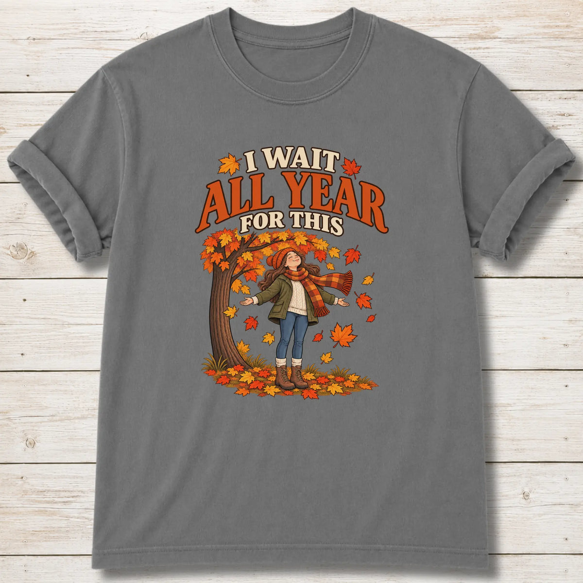 Waiting for Fall T-Shirt - Grey