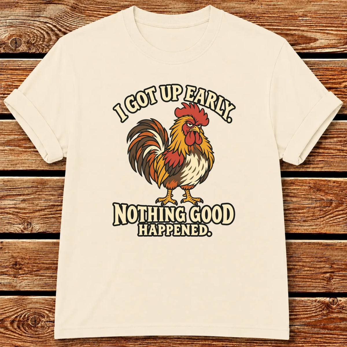Grumpy Rooster T-Shirt - Ivory