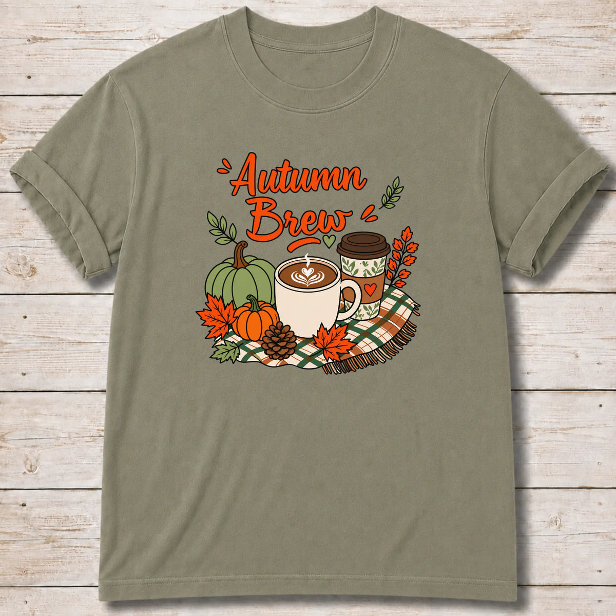 Autumn Brew T-Shirt - Khaki
