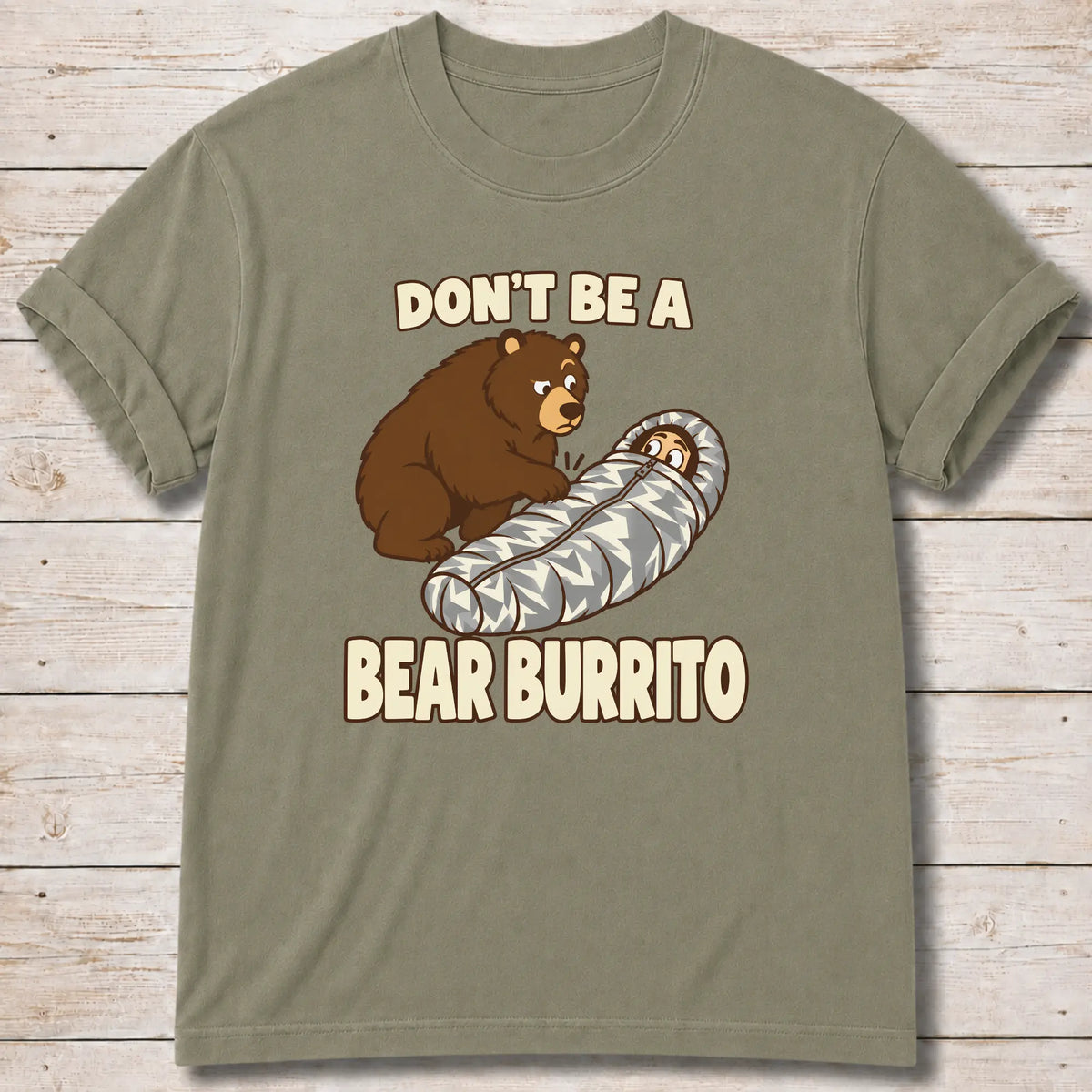 Bear Burrito T-Shirt - Khaki