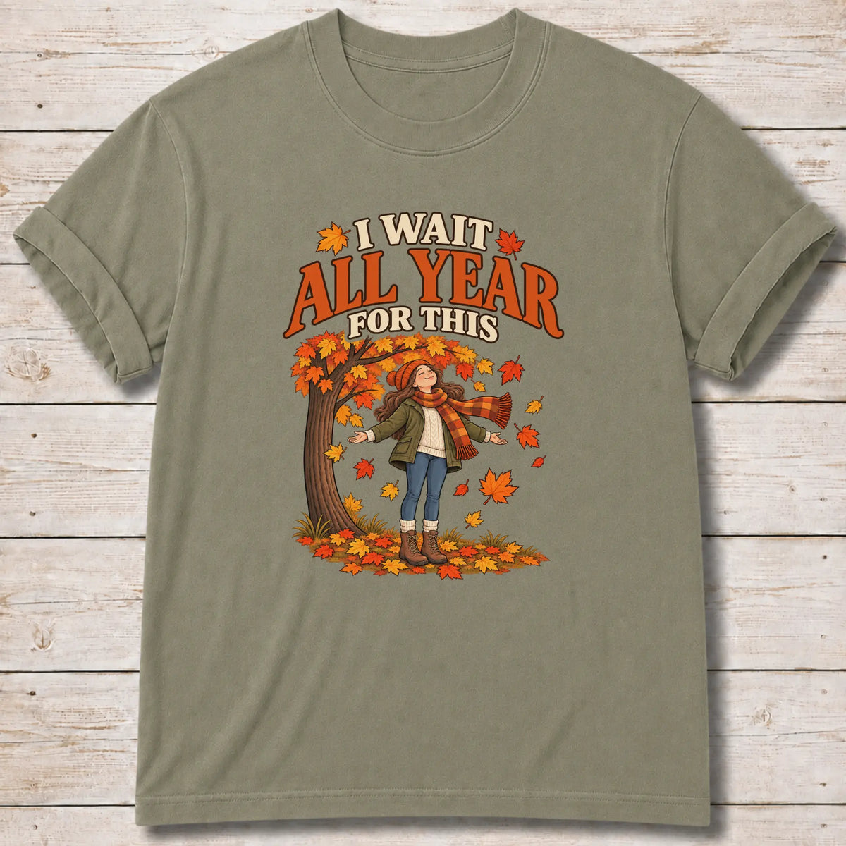 Waiting for Fall T-Shirt - Khaki