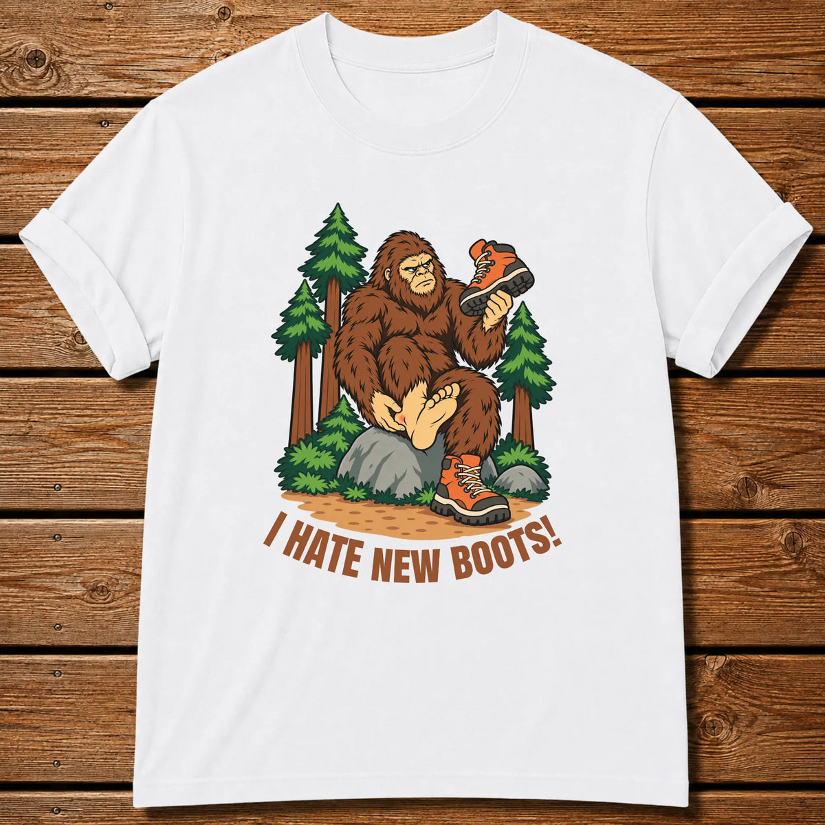 White New Boots Bigfoot T-Shirt