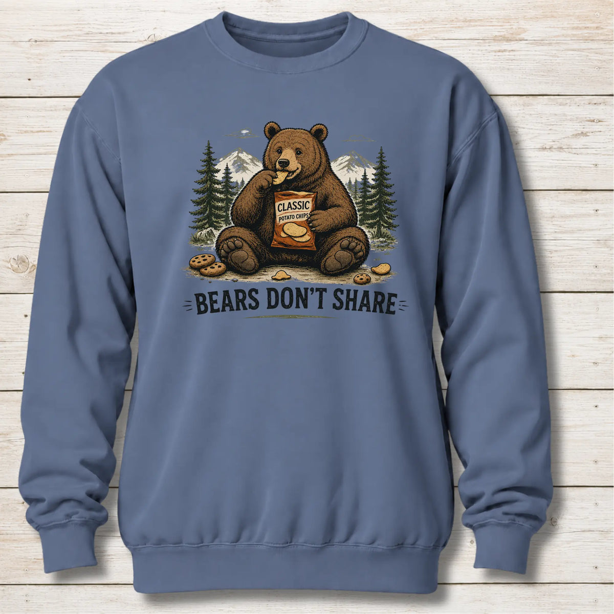 Blue Jean Bears Don’t Share Sweatshirt