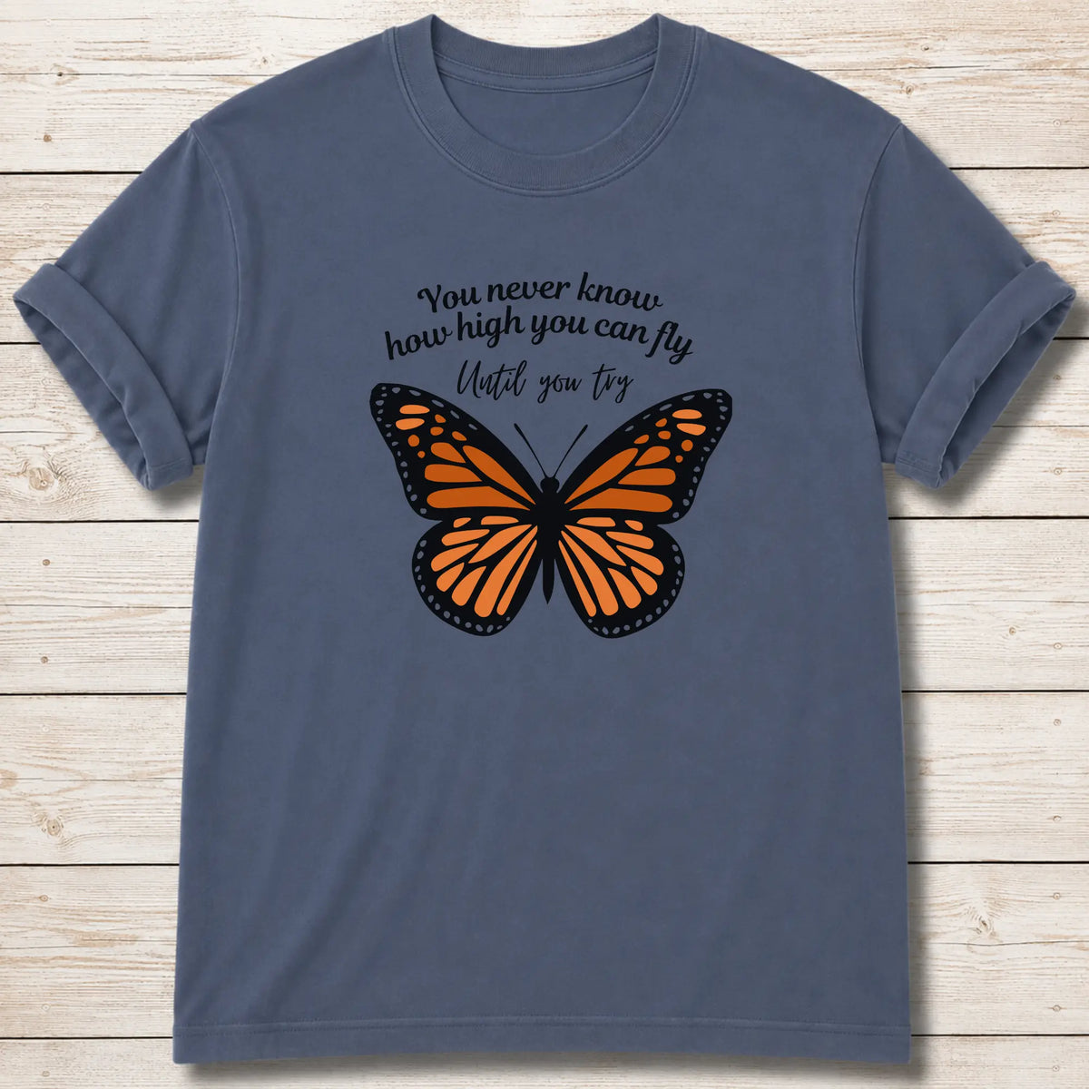 Fly High Butterfly T-Shirt - Blue Jean