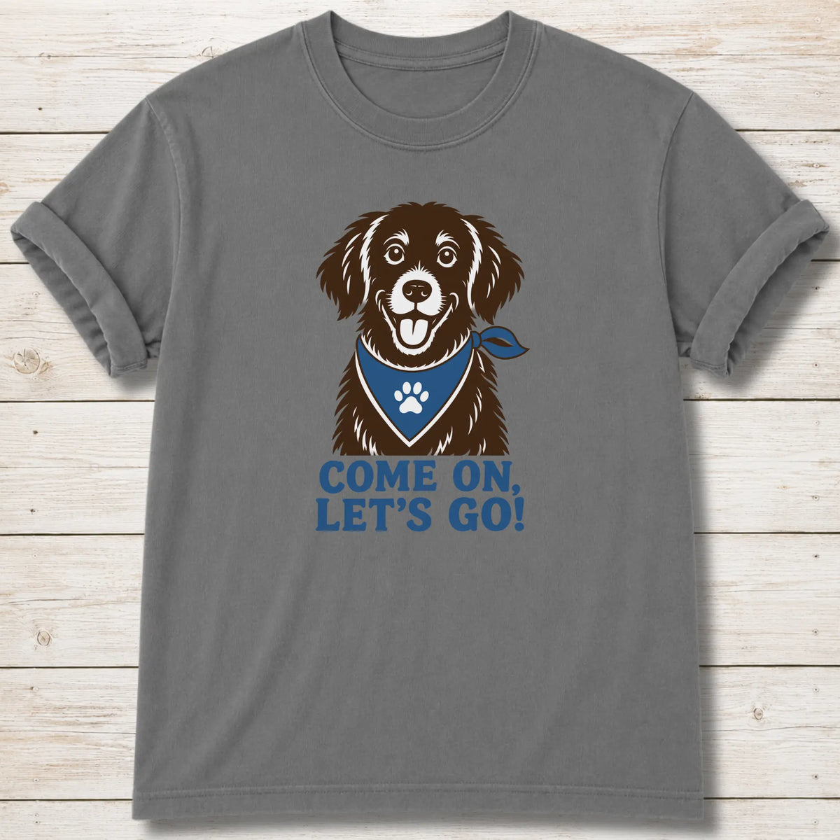 Let's Go Dog T-Shirt - Grey