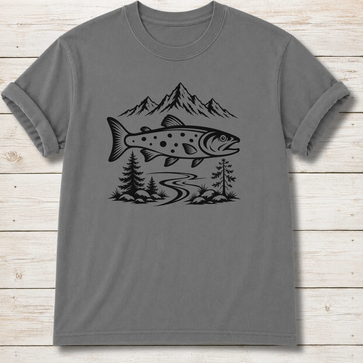 Mountain Stream T-Shirt - Grey