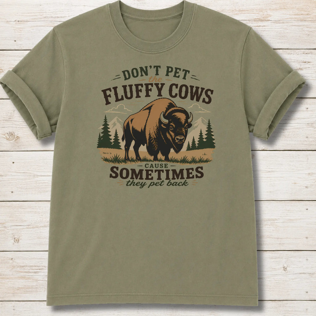 Fluffy Cows T-shirt - Khaki