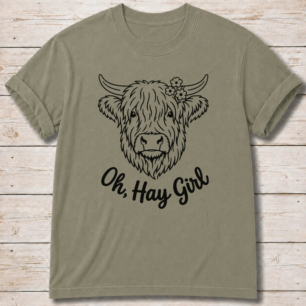 Hey Girl T-Shirt - Khaki