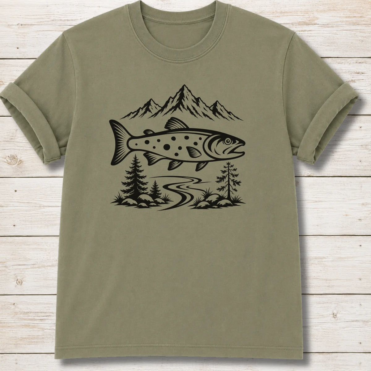 Mountain Stream T-Shirt - Khaki
