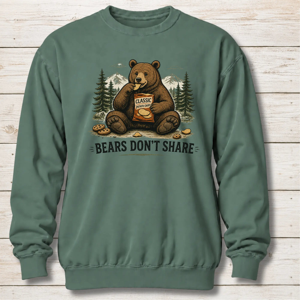 Light Green Bears Don’t Share Sweatshirt