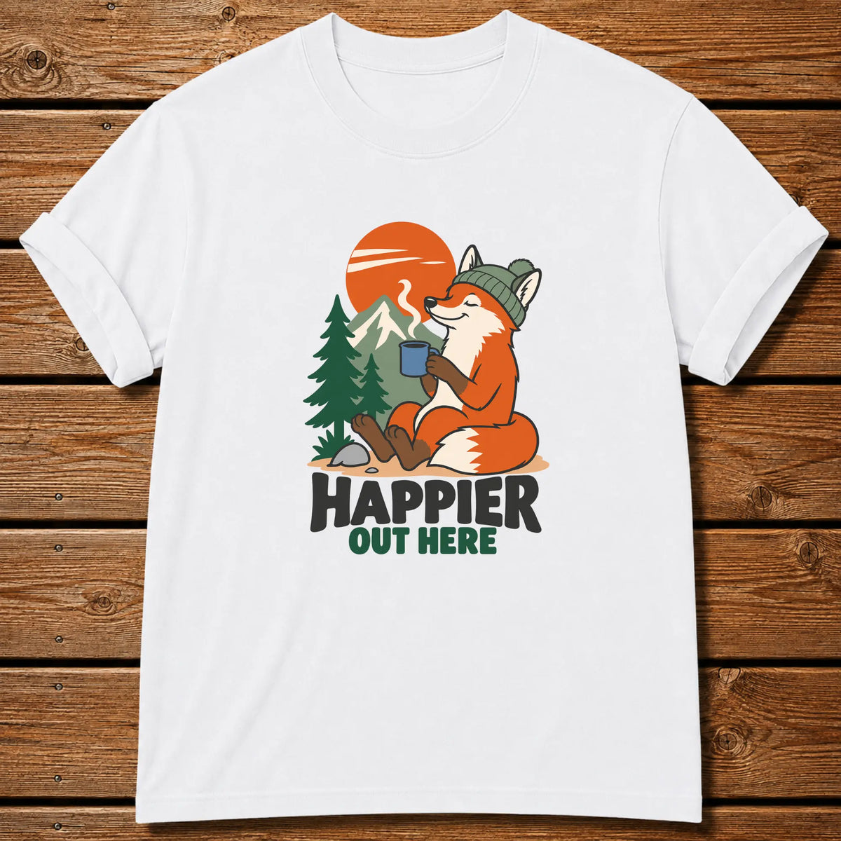 Happier Fox T-Shirt - White