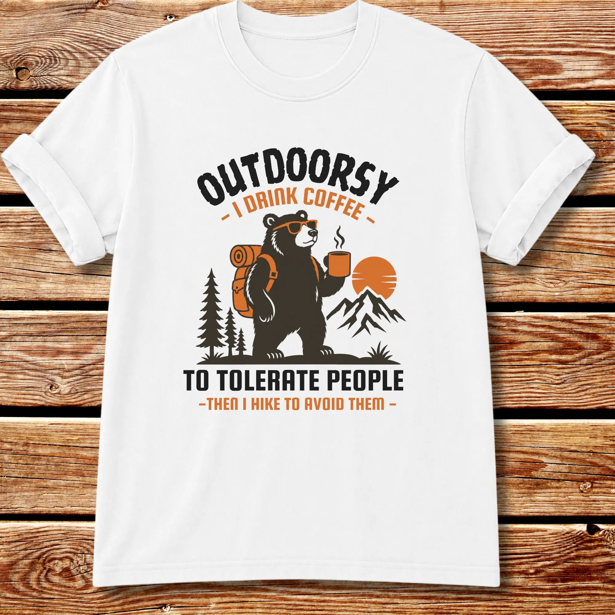 Outdoorsy Coffee Lover T-Shirt - White